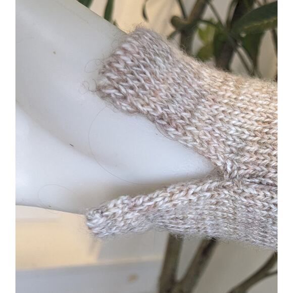 The Limited Colorblock Sweater Cream & Beige Open Knit Back High Low Size XS - Picture 3 of 11